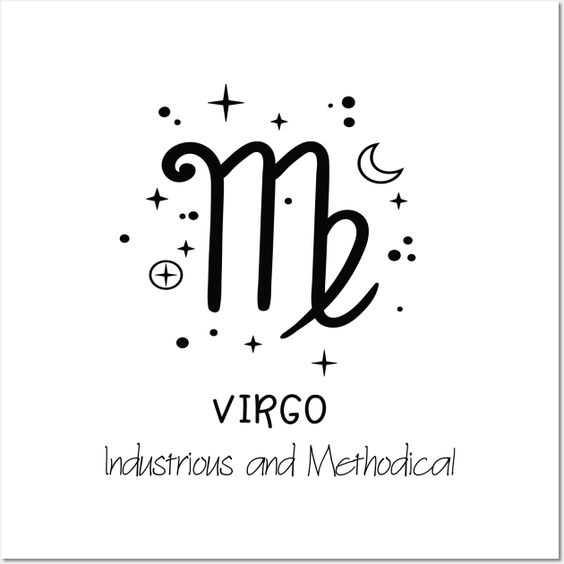 Virgo Personality Black Text Wall Art by The Angry Gnome